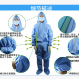 一次性無菌防護(hù)服無紡布連體工作服實驗室潔凈服帶帽連腳防塵服