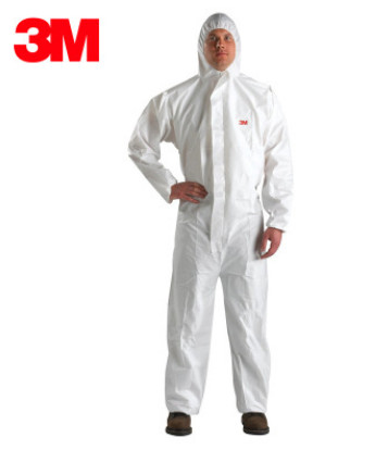 3M 4510白色連體帶帽防護(hù)服防塵服隔離服噴漆實(shí)驗(yàn)室化工透氣清潔