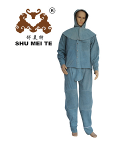 批發(fā)全皮工作防護(hù)服 焊接防燙阻燃焊工服 焊工專用牛皮電焊服套裝