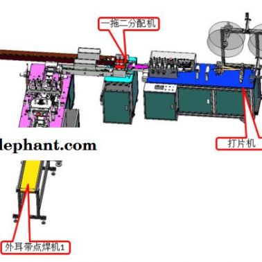 一拖二外耳帶口罩機(jī)平面口罩機(jī)一次性口罩設(shè)備