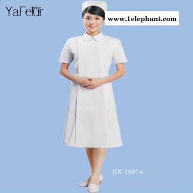 醫(yī)護(hù)制服 女款白大長(zhǎng)褂圓領(lǐng)實(shí)驗(yàn)服女護(hù)士服短袖 藥店實(shí)習(xí)生工作服