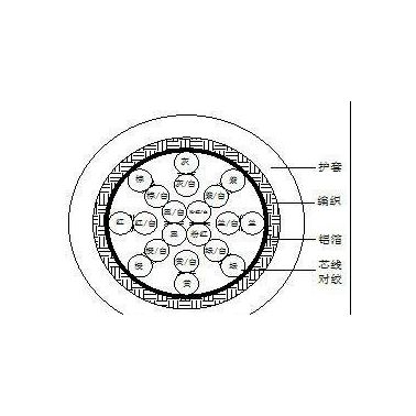 美標(biāo)UL2464 24AWG 20芯信號(hào)屏蔽線 雙絞線阻燃環(huán)