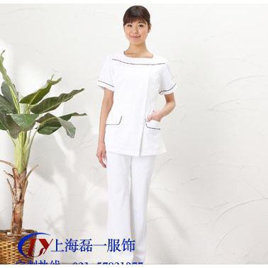 女士短袖護(hù)士服 夏季護(hù)士服白大褂訂做 上海工廠定制 出貨快量大價優(yōu)