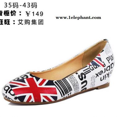 直銷 歐洲站大碼女鞋40-43坡跟平底內(nèi)增高學(xué)生護(hù)士休閑套腳