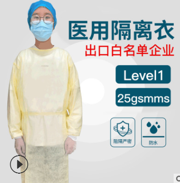 pp+pe超聲波隔離衣 PP淋膜抗靜電SGS隔離衣FDA CE level2 level3