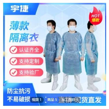 一次性PP無(wú)紡布防護(hù)服工作服防塵隔離服反穿衣防液體噴濺