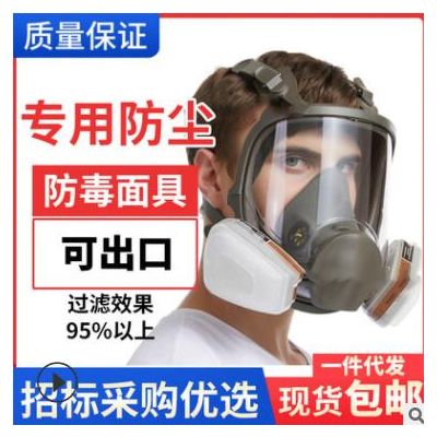 現(xiàn)貨6800硅膠全套面具 農(nóng)藥噴漆化工全口罩 放粉塵打磨活性防塵罩