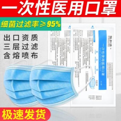 醫(yī)用口罩一次性使用10只袋裝現(xiàn)貨速發(fā)廠家直銷成人三層防護非滅菌